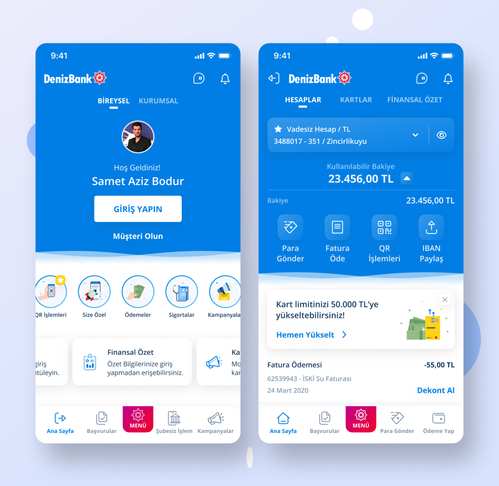 Mobil Deniz Pre Login Post Login