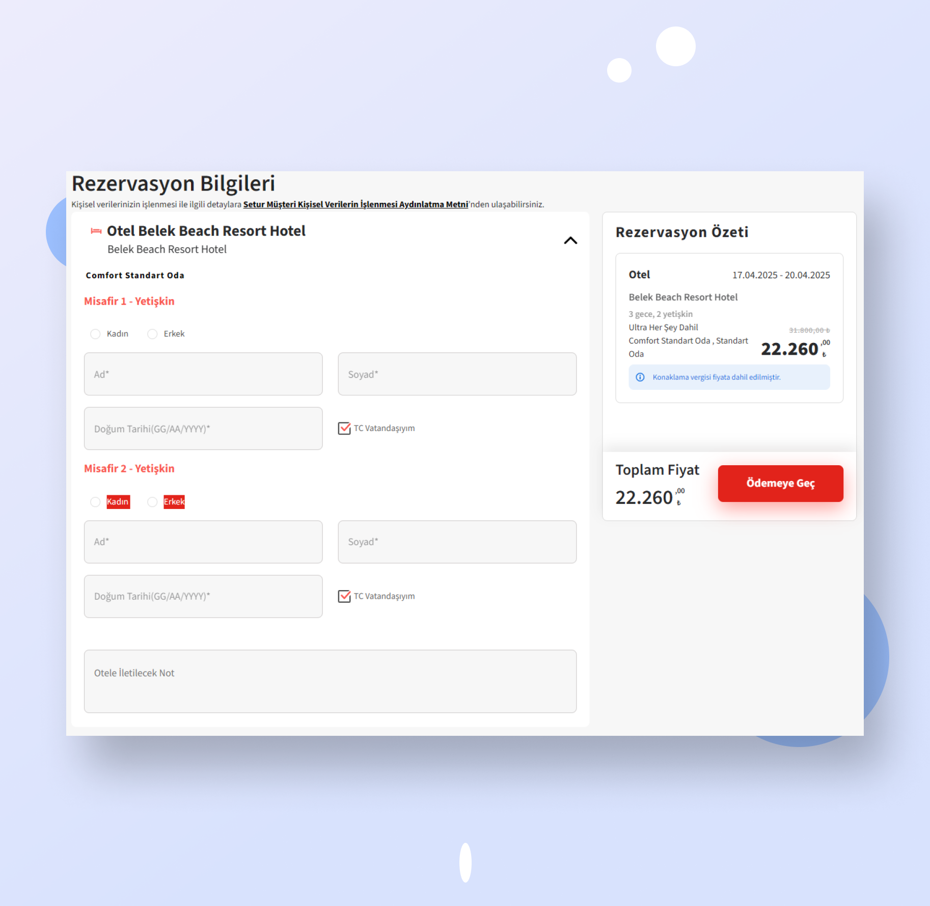 setur.com.tr.com Bookform