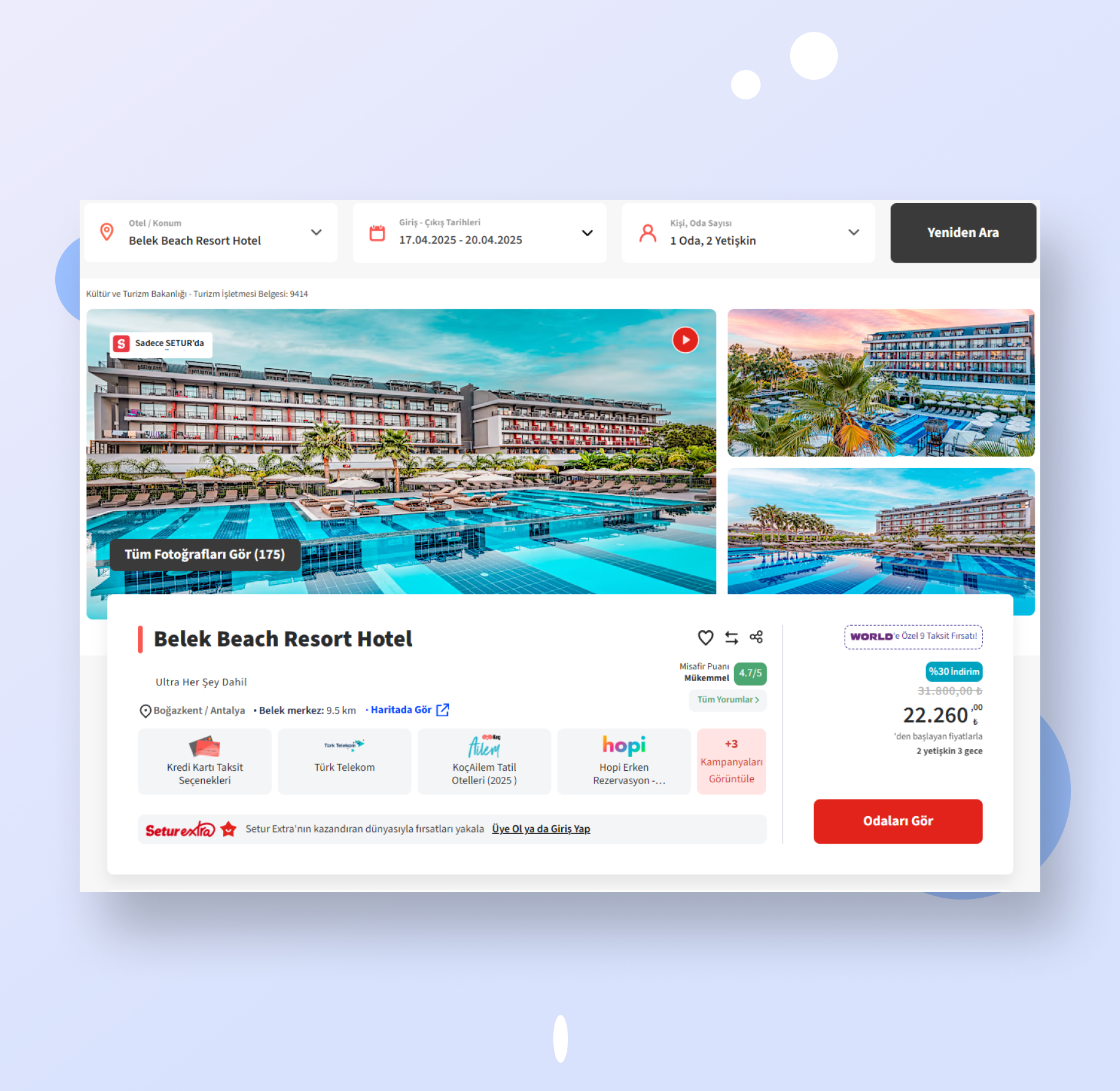 setur.com.tr.com Otel Detay